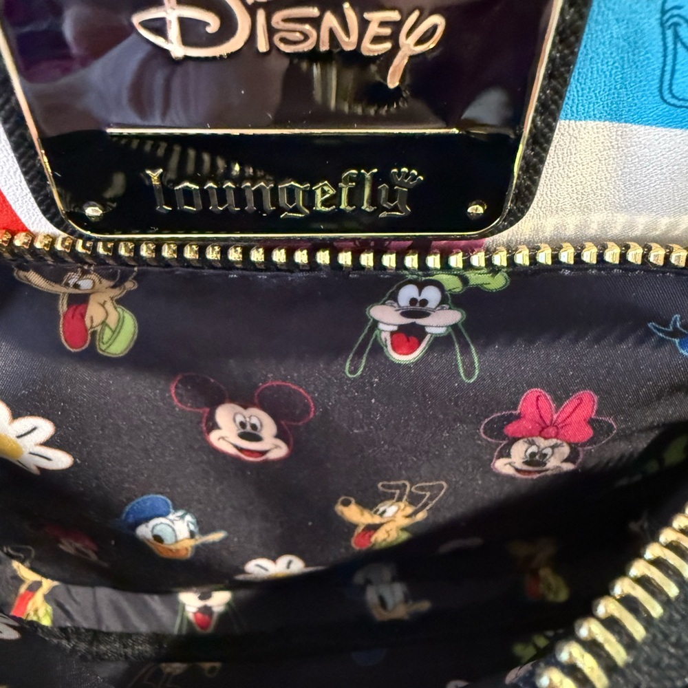 Loungefly Disney Mickey Mouse & Friends Floral Checkered Crossbody Bag NWT - Picture 9 of 9